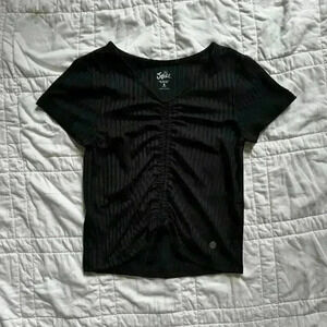 Basic black shirt justice kids girls size 8 back to school fall